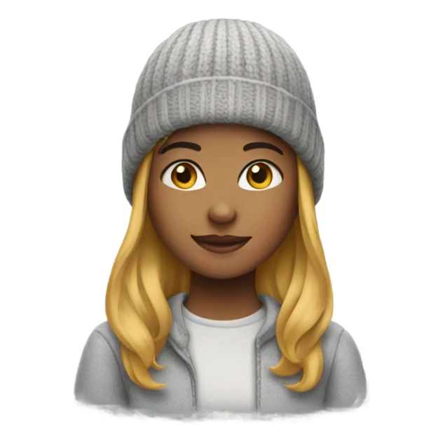 Girl wearing beanie sticker