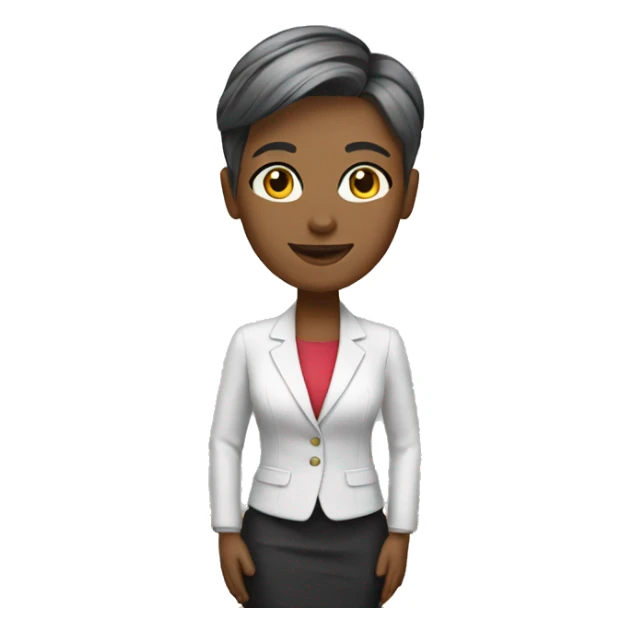 White business teacher with short hair color  sticker