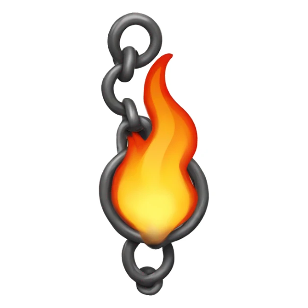 a chain that holds the flame of a fire on a leash sticker