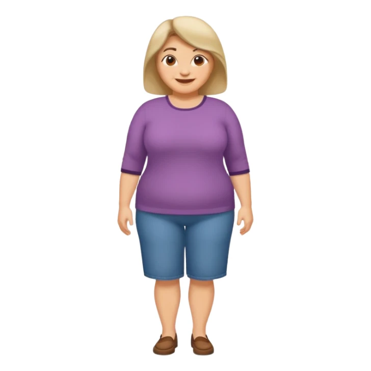 mujer mediana edad, gordita sonriente full body sticker
