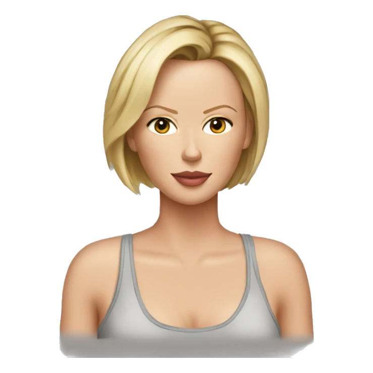 ultra realistic charlize theron wearing tank top sticker
