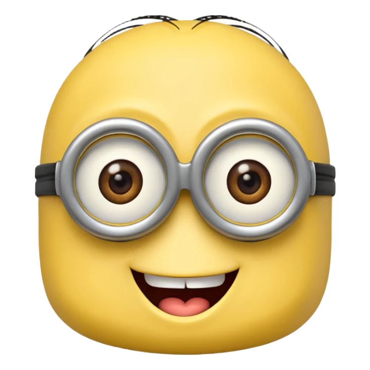 minion face emoji, playful and friendly, winking sticker