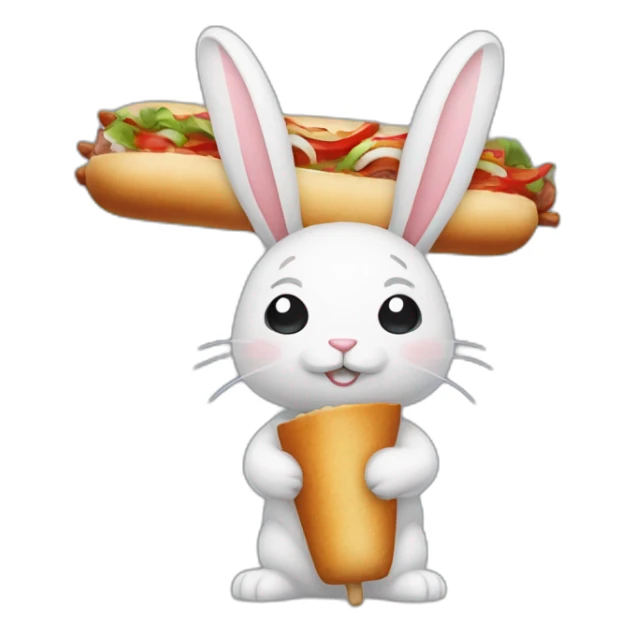 Lapin qui court derriere un kebab sticker