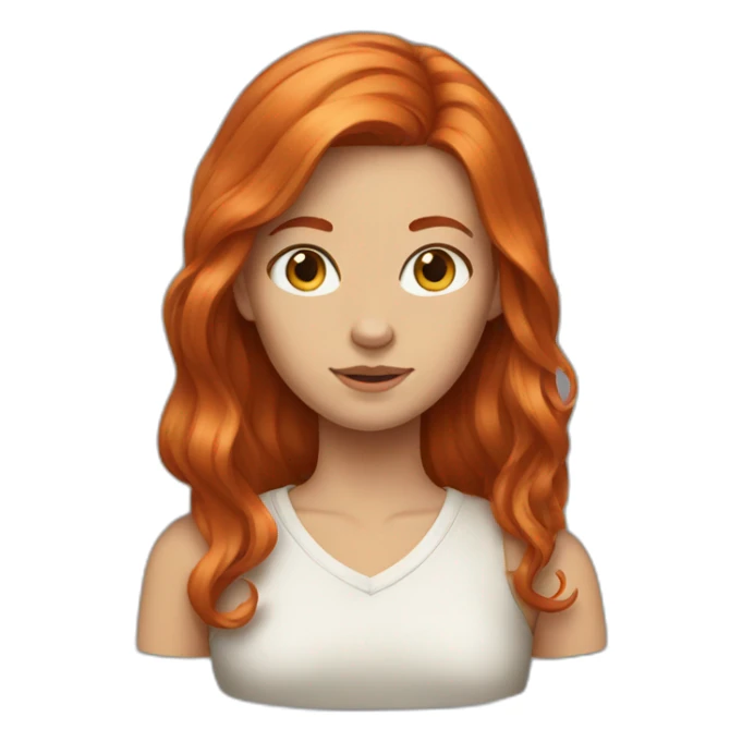 Girl with Redheads hair down mad sticker