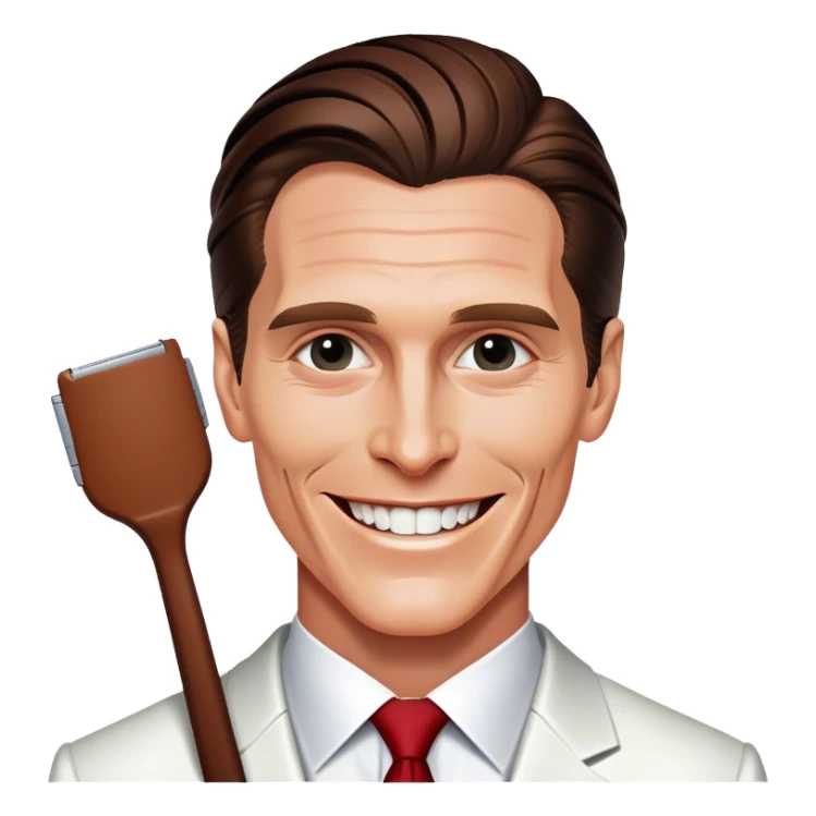 Patrick Bateman of American Psycho, smiling  sticker