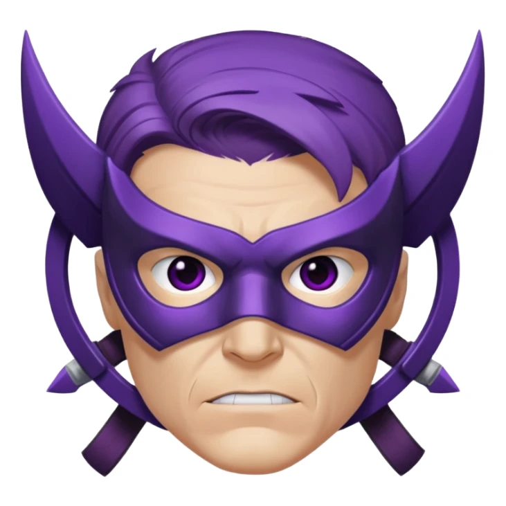 hawkeye marvel superhero with iconic purple mask headshot sticker