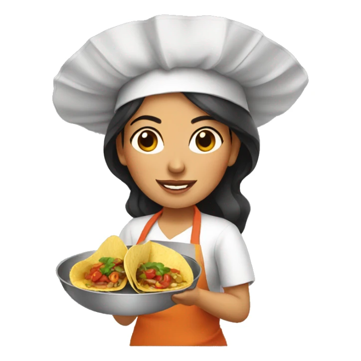 Mexican woman cooking tacos sticker