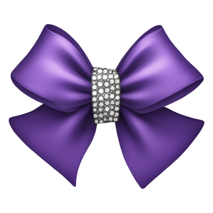 Purple whit black bow with rhinestones sticker
