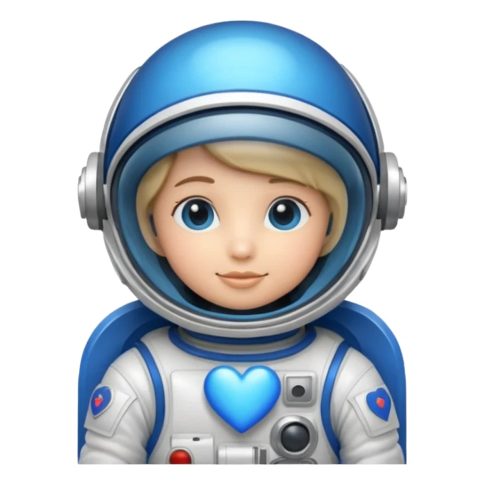 blue heart with an astronaut helmet sticker
