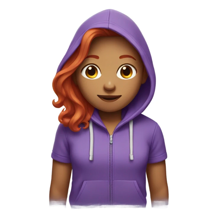 Girl with red hair and a purple hoodie sticker