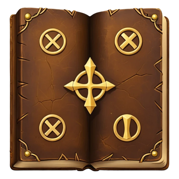 Spell Book – Old leather book glowing with runes sticker