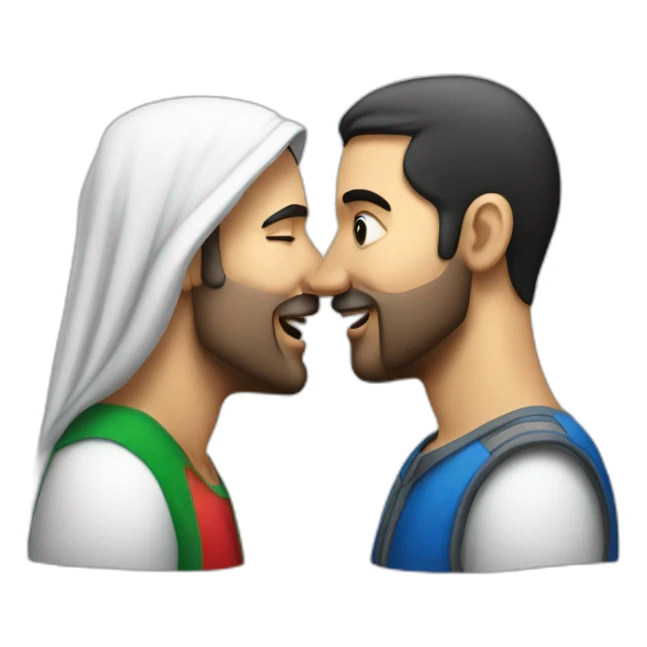 Israeli man kiss Palestinian man sticker