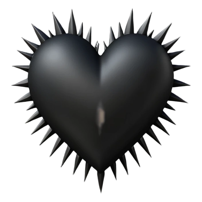 gothic black heart with organic black spikes sticker
