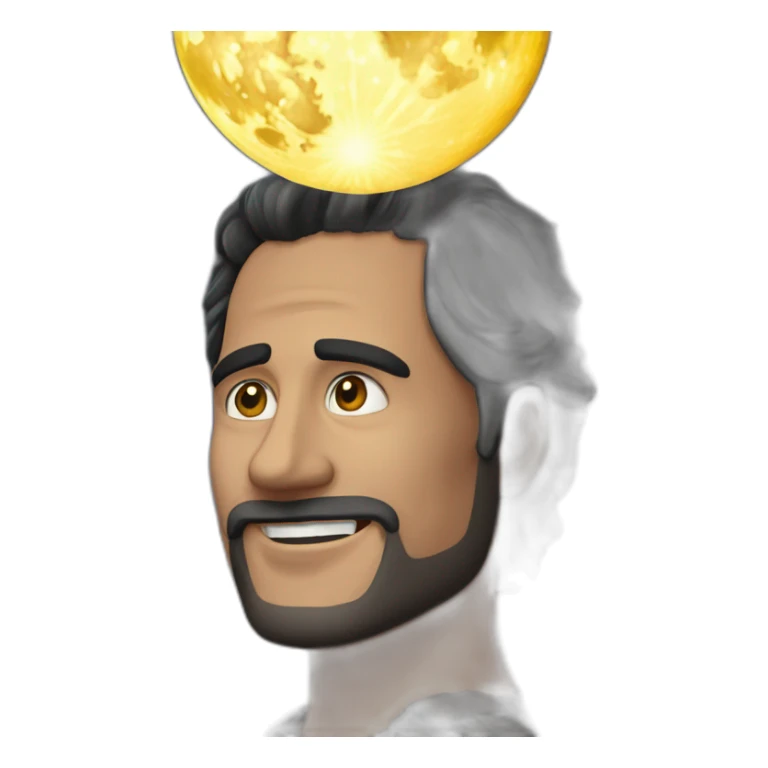 Hombre en la luna cerca del sol sticker