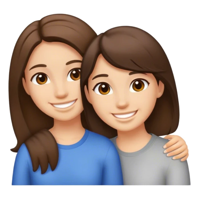 Two best friends with brunette hair and light skin  sticker