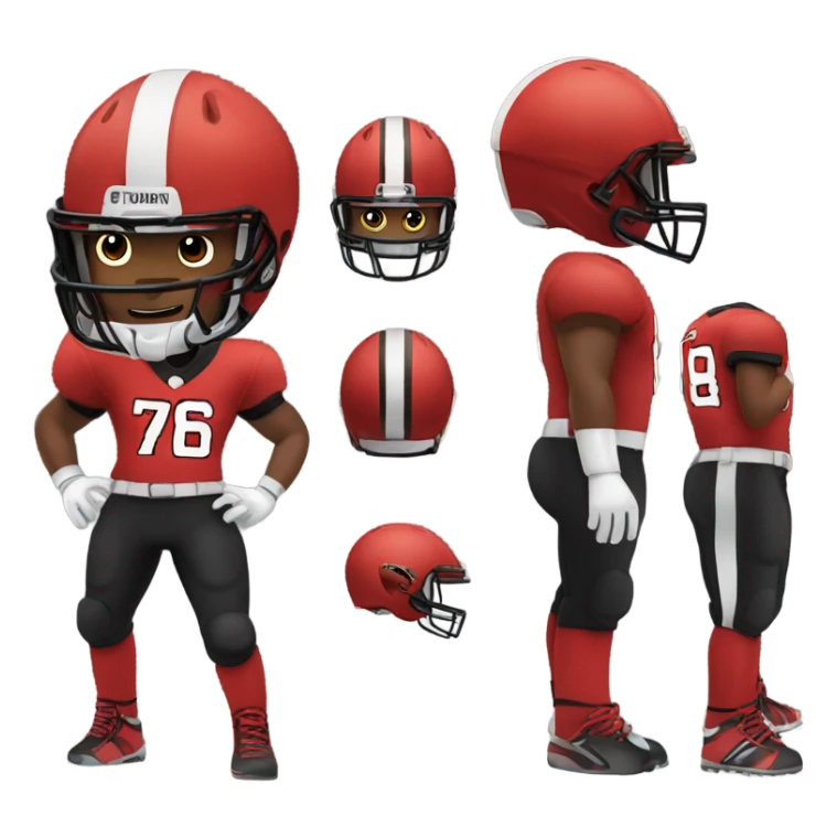 American football player in red and black sticker