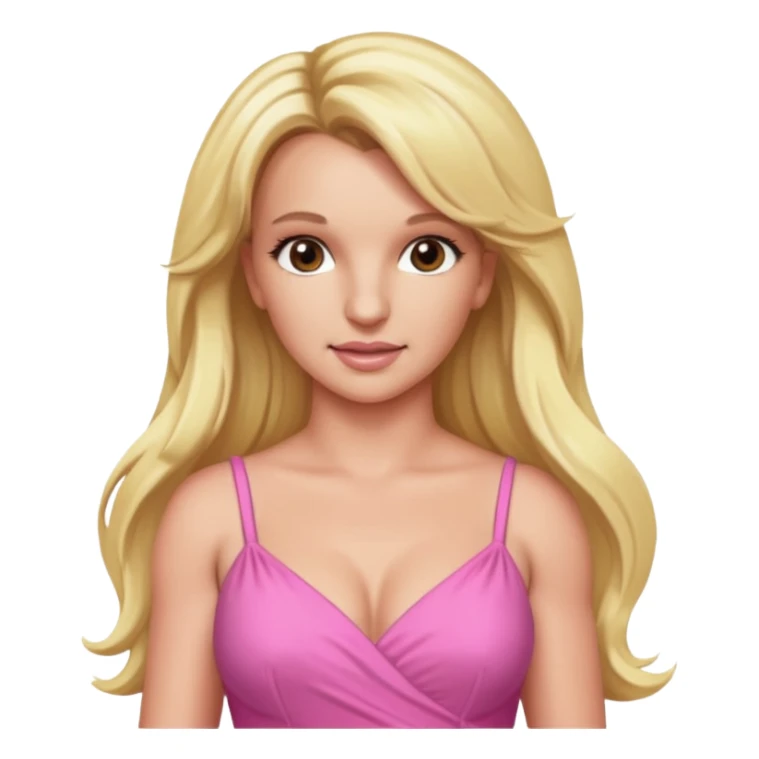 Britney Spears long blonde hair, pink dress sticker