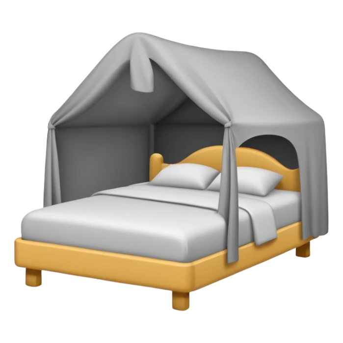 Minimalist emoji-style sticker of a bed with a covered figure and something strange peeking out from underneath. Grayscale only, simple icon.

 sticker