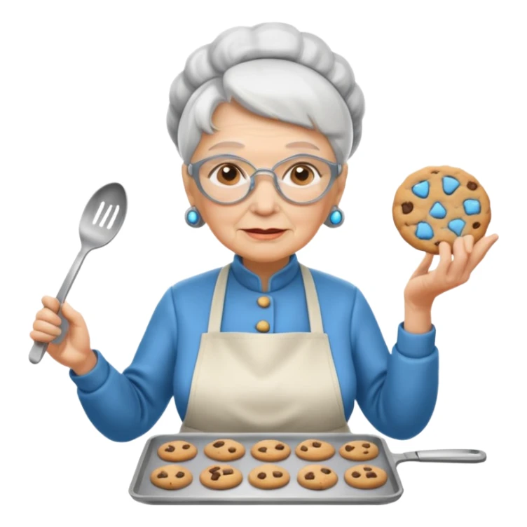 cyburg grandma, cooking cookies sticker