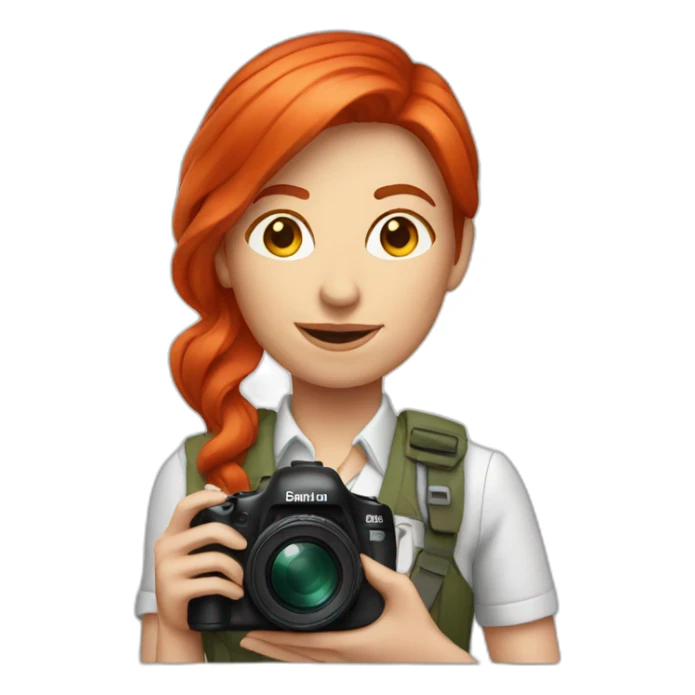 red hair woman photographer sticker