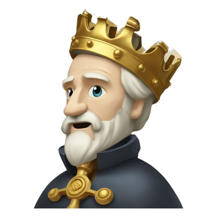 Vintage King Claudius hamlet old man big beard gold crown playing chess sticker