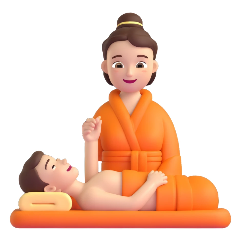 relaxing spa wellness treatment with happy face sticker