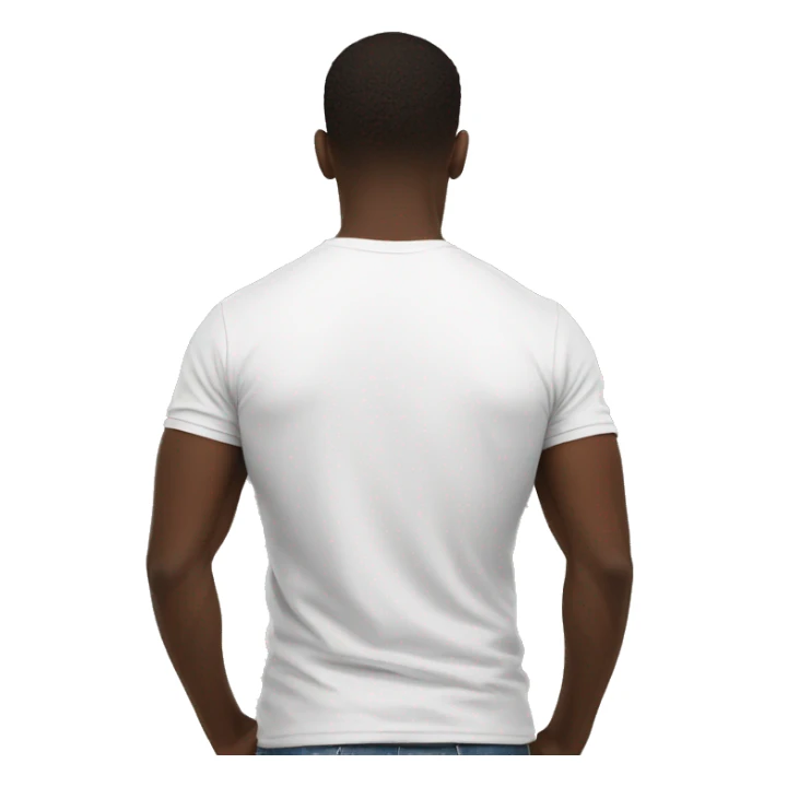 white-football-tshirt back view sticker
