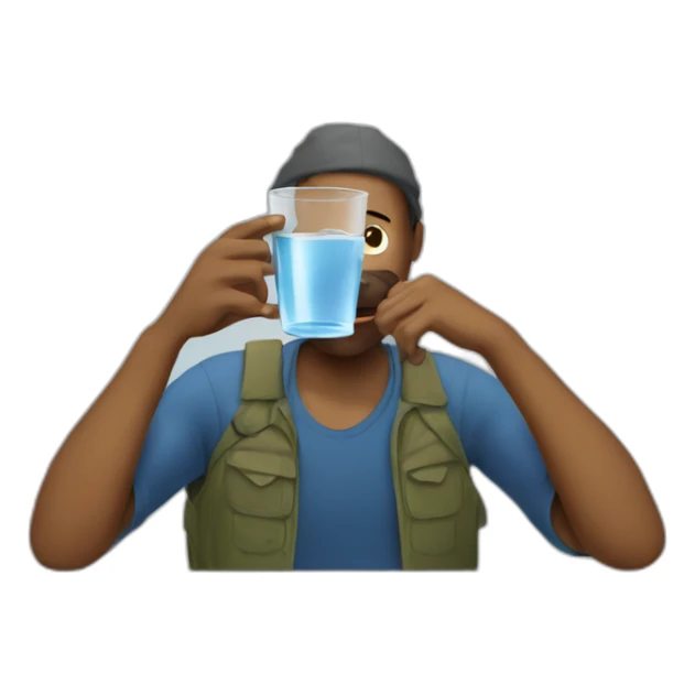 homeless drinking a glass of water sticker