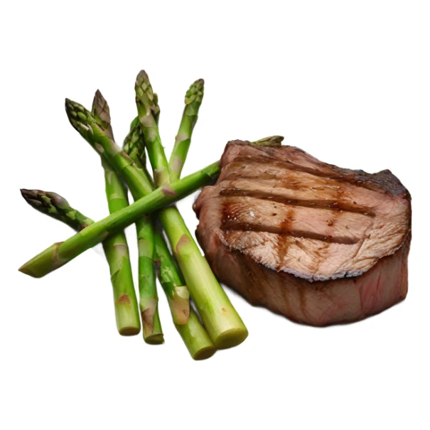 Steak and asparagus on a plate  sticker