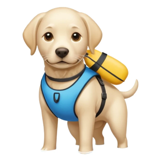 White labrador with snorkel and and swimmers vest sticker