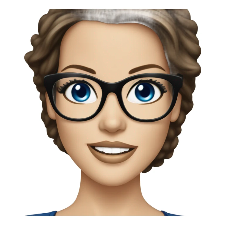 Kate Beckinsale, glasses, blue eyes happy elegant model  sticker