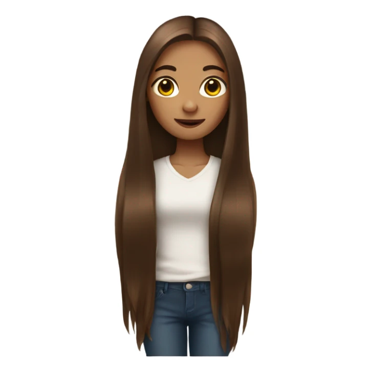 Girl with really long brown hair  sticker