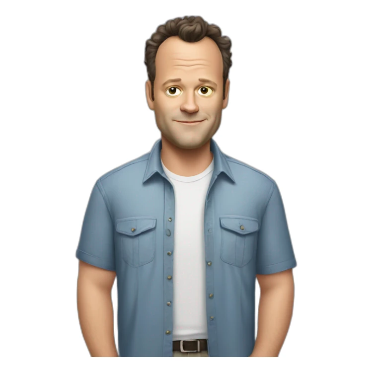 vince vaughn cartoon wearing shirt sticker