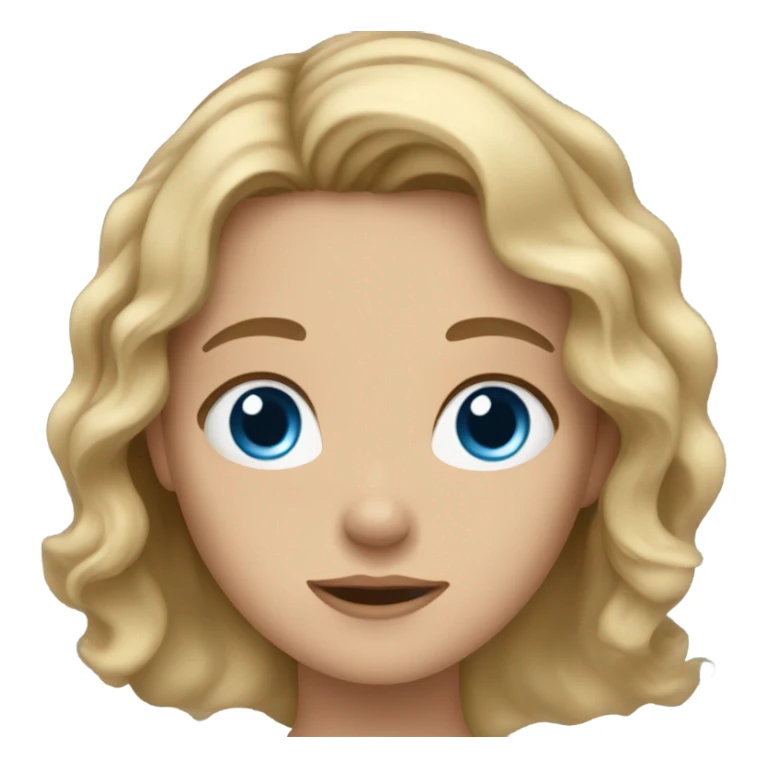 A wavy dirty blond hair girl with blue eyes sticker