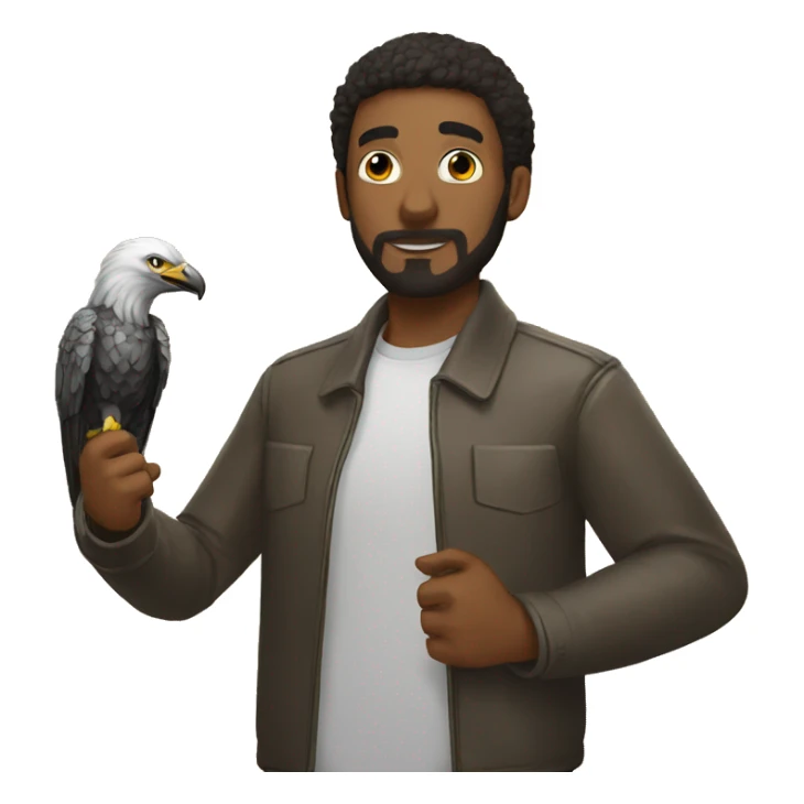 persona con un aguila en la mano sticker