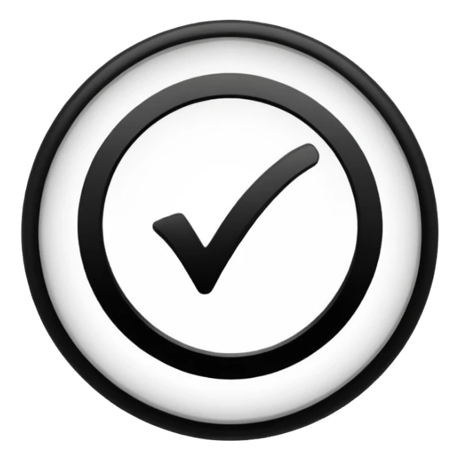 A verification badge  Al black and the center white sticker