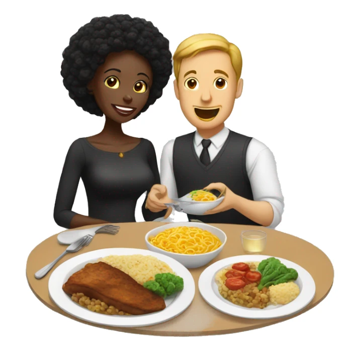 Black wife gives white husband meal sticker