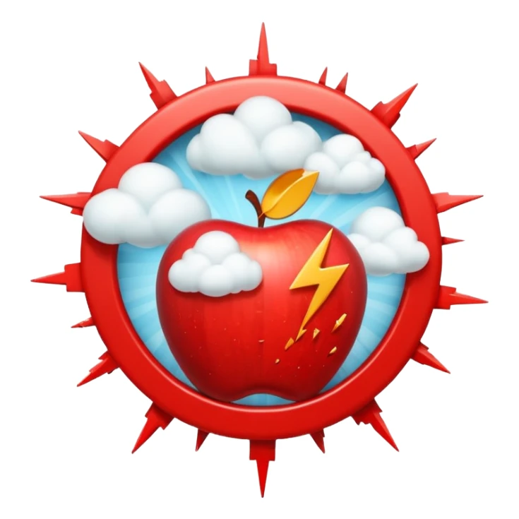 Create a 3D Apple-style emoji of a stylized explosion icon — abstract burst lines and a small cloud puff — combined with a circular red prohibition sign (slash). Keep it minimal, glossy, smooth, and friendly in Apple emoji style on a white background.

 sticker