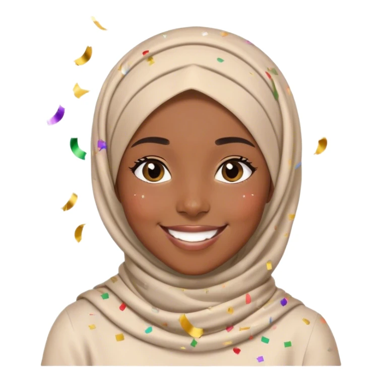 happy black muslim girl with confettti around her sticker