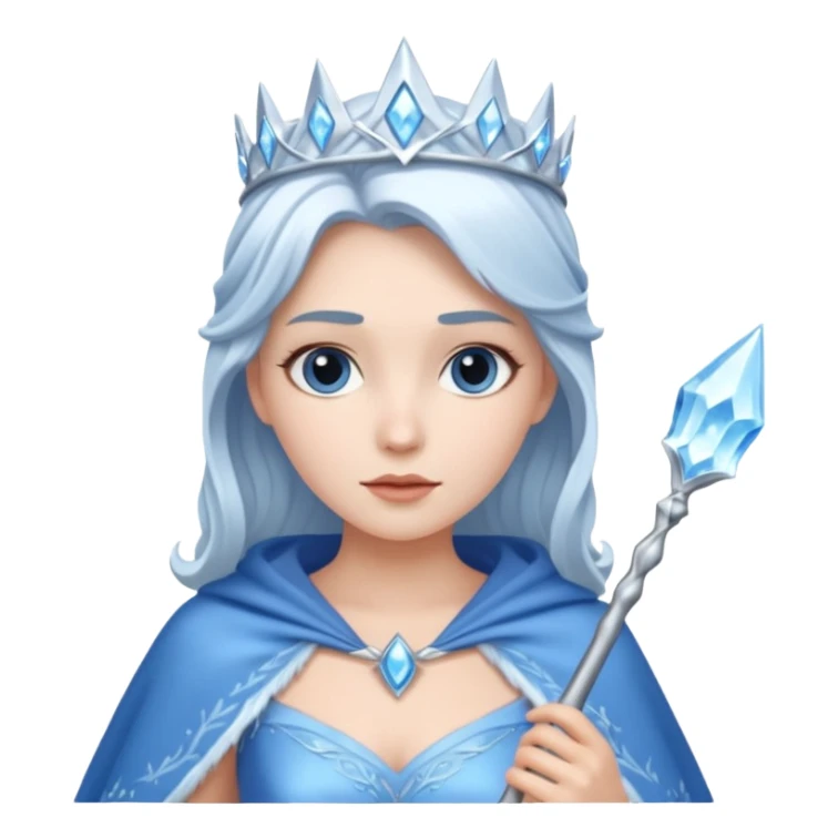 Ice Queen – silver wand + frost cape,Blue Queens. sticker
