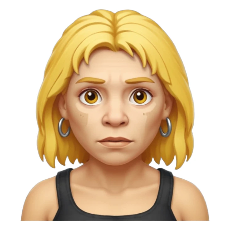 Neanderthal woman with yellow hair sticker