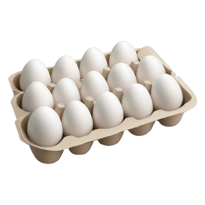 Realistic open carton of white eggs. sticker