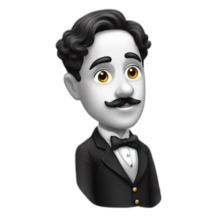 side parted hair charlie chaplin sticker