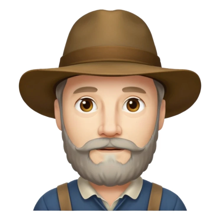 Puritan farmer male middle age with beard sticker