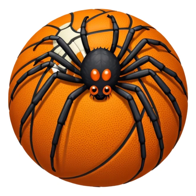 A spider with a basketball in the background  sticker