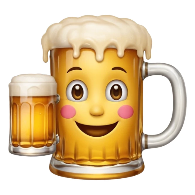 smiling emoji with a beer mug and a checkmark, symbolizing approval for a beergarden visit sticker