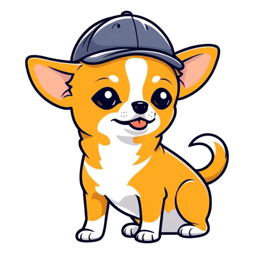 Chihuahua Chihuahua with a cap  sticker