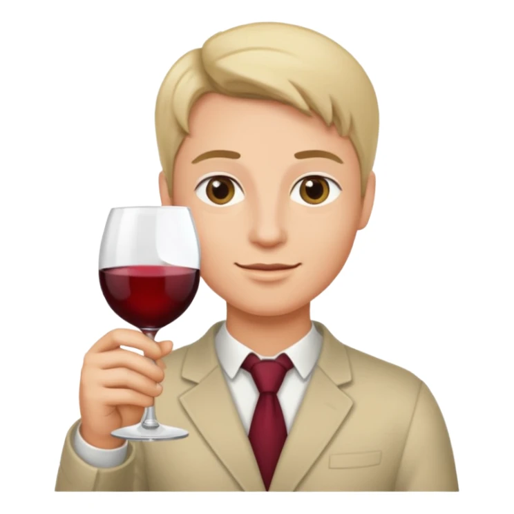 a person with a wine glass sticker