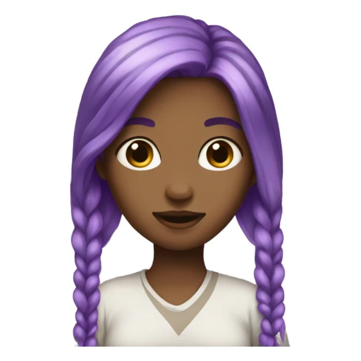 Girl emoji long purple hair  sticker