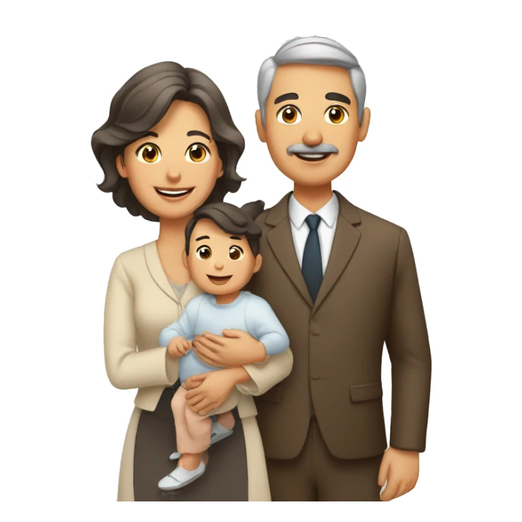 padre moreno, madre moreno y un hijo bebe sticker